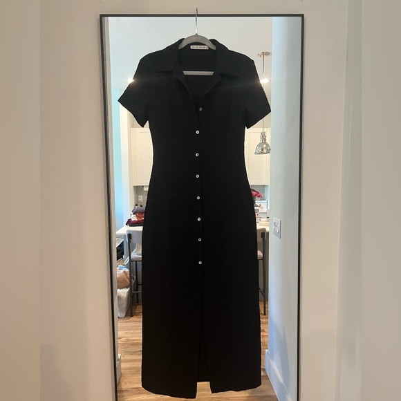 Third Form Black Button Midi Dress - Picture 3 of 4